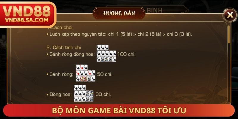 Bộ môn Game bài VND88 tối ưu