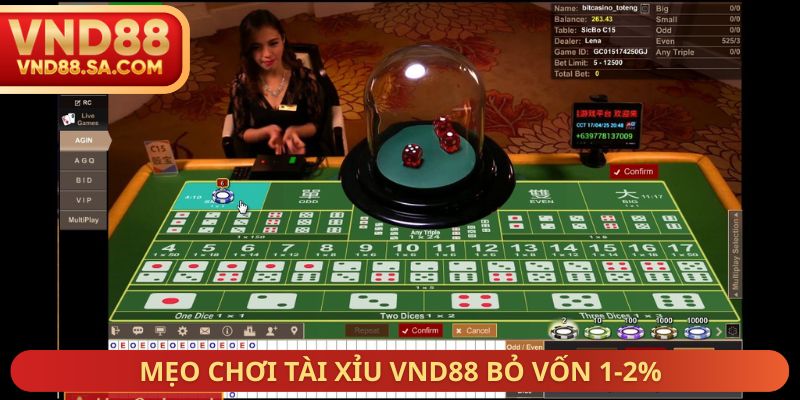 Mẹo chơi Tài Xỉu VND88 bỏ vốn 1-2%